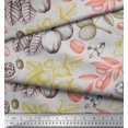 thumbnail image 2 of Soimoi Poly Georgette Fabric Leaves & Palm Fruits Printed Fabric 1 Yard 42 Inch Wide, 2 of 3