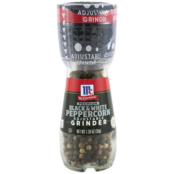 McCormick Premium Black & White Peppercorn Grinder, 1.26 oz Bottle
