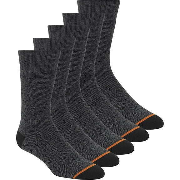 5-Pairs Men's Weatherproof Vintage Outdoor Wool Blend Crew Calf Socks (Charcoal)