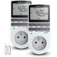 thumbnail image 1 of Digital Programmable Sockets (2 Pack) with Daily/Weekly Digital Timer, LCD Display, Anti-Theft Random Mode, Energy Saving, 16A/3680W Max, 1 of 5
