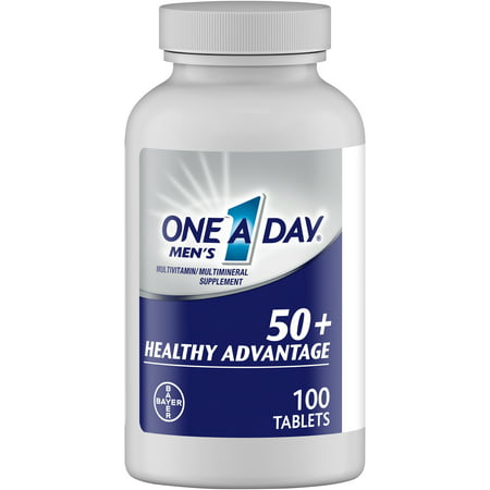 One A Day Menâs 50+ Healthy Advantage Multivitamin, Supplement with Vitamins A, C, E, B6, B12, Calcium and Vitamin D, 100