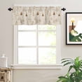thumbnail image 2 of Vintage Christmas Tree Valances for Windows Winter Snowflake Gold Line Trees Rod Pocket Curtain Valance Window Treatment Short Curtains for Kitchen Living Room, 42"x12", 2 of 5
