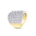 thumbnail image 4 of 1/2 CT Round & Baguette Cut Natural White Diamond Crossover Band Ring In 14K Yellow Gold Plated 925 Sterling Silver (Color: I-J, Clarity: I2-I3, 0.50 Cttw) -6, 4 of 7