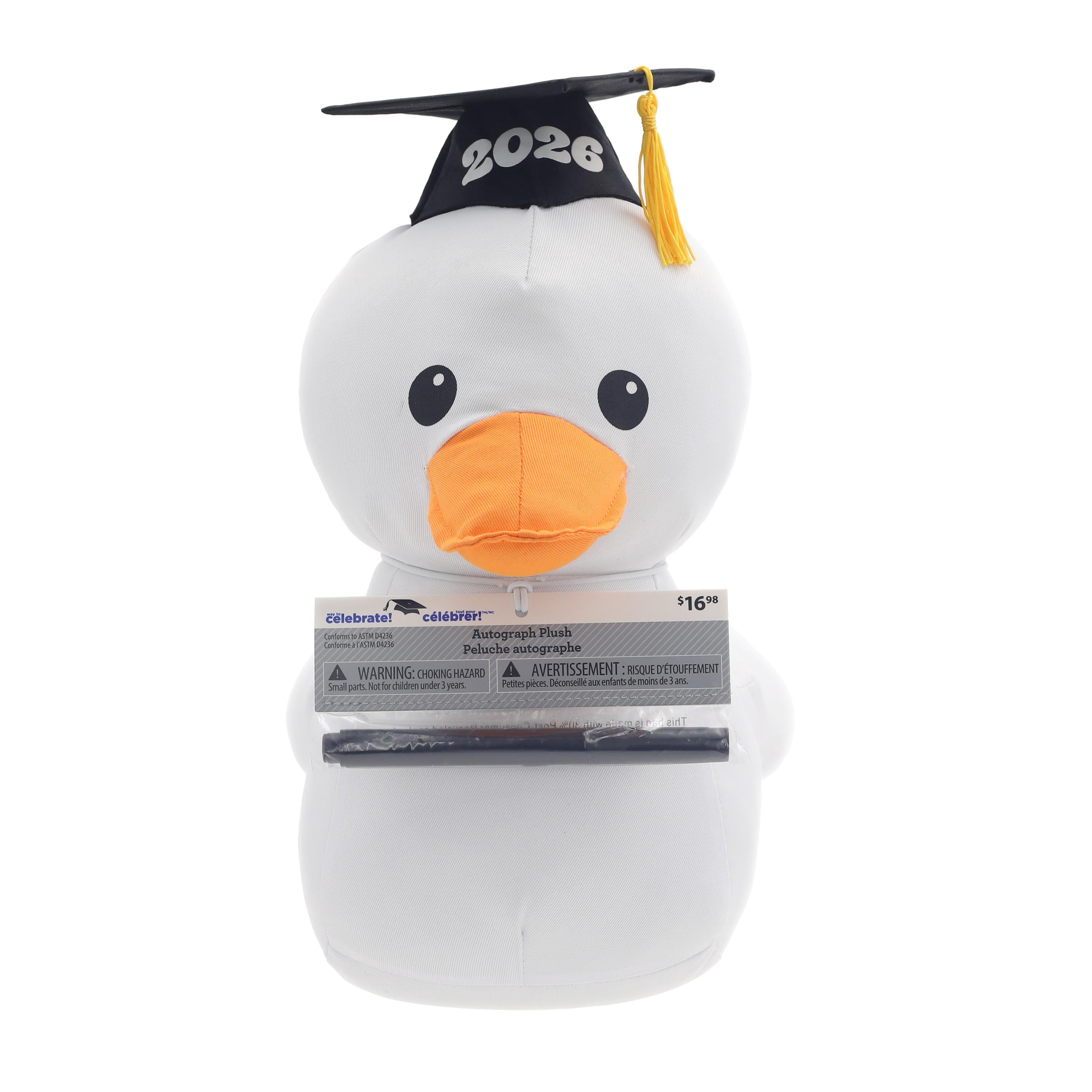 Class of 2026 Graduation Day Autograph Ducky Plush with Pen by Way to Celebrate