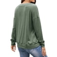 thumbnail image 6 of Xuanfei Women Buttons Solid Color Crew Neck Long Sleeve Top, 6 of 6