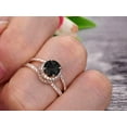 thumbnail image 5 of Unique Double Halo Design Round Cut 2 Carat Black Diamond Moissanite Engagement Ring Promise Ring for Bride Aniversary Ring On 10k Rose Gold Custom Made Glaring Jewelry, 5 of 5