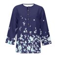 thumbnail image 4 of Lolmot Womens Printed Button 3/4 Sleeve T-shirt Loose Top, 4 of 4