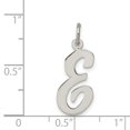 thumbnail image 3 of 925 Sterling Silver Solid Polished Large Script Intial E Charm 21x11mm Wide Pendant Necklace for Women, 3 of 4