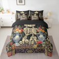 thumbnail image 2 of Homewish Teens Adults Gothic Skeleton Twin Bedding Sets 7-Piece,Chic Flowers Bedding Comforter Set Microfiber,Retro Exotic Style Breathable Sheet Sets,Ultra Soft Home Decor,Reversible, 2 of 8