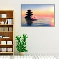 thumbnail image 3 of Zen Concept - Spa Stones And Waterlily In A Lake At Sunset - Wrapped Canvas Print Wall Art | 18" W x 12" H, 3 of 4