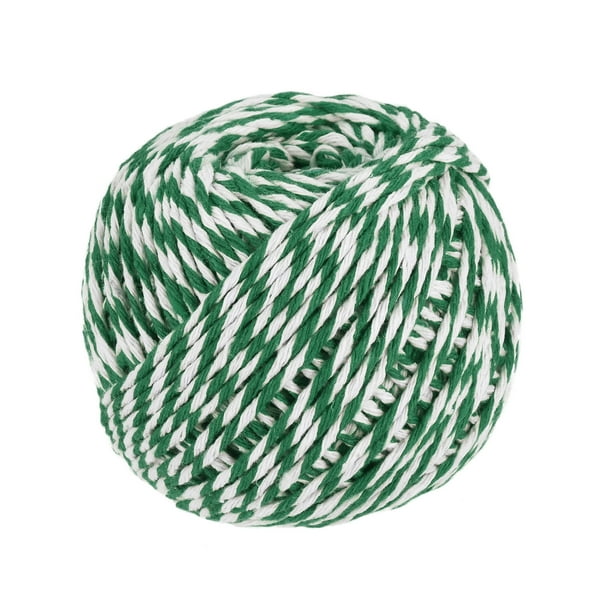 Unique Bargains Twine Packing String Wrapping Cotton Twine 75m Green And White Rope For Gift Wrapping Twine Other