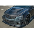 thumbnail image 3 of Replacement For 2009-2015 Cadillac CTS-V Models | Performance Package Fiberglass - Primed Black Replacement Front Middle Vented Scoop Extractor Front Bumper Hood Cover, 3 of 12