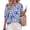 Blue, variant on Women's Summer Floral Blouses Dressy Casual Half Sleeve V Neck Going Out Boho Tops Spring Fashion Clothing