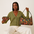 thumbnail image 2 of Sac Hobo à Bordure en Cuir & Sac Cosmétique Assorti Combo pour Femmes - 2 Pcs, 2 of 7