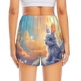 thumbnail image 2 of Lsque Sunshine Colorful Cloud Rabbit Printed Women's Running Shorts with Liner Pockets,Elastic Quick Dry Workout Athletic Gym Yoga Shorts,Womens High Waist Shorts-Medium, 2 of 9