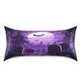 thumbnail image 3 of WOBOGO Purple Full Moon Satin Pillowcase Soft Smooth Envelope Design Comfortable Bedding Essentials 20×26in, 3 of 9