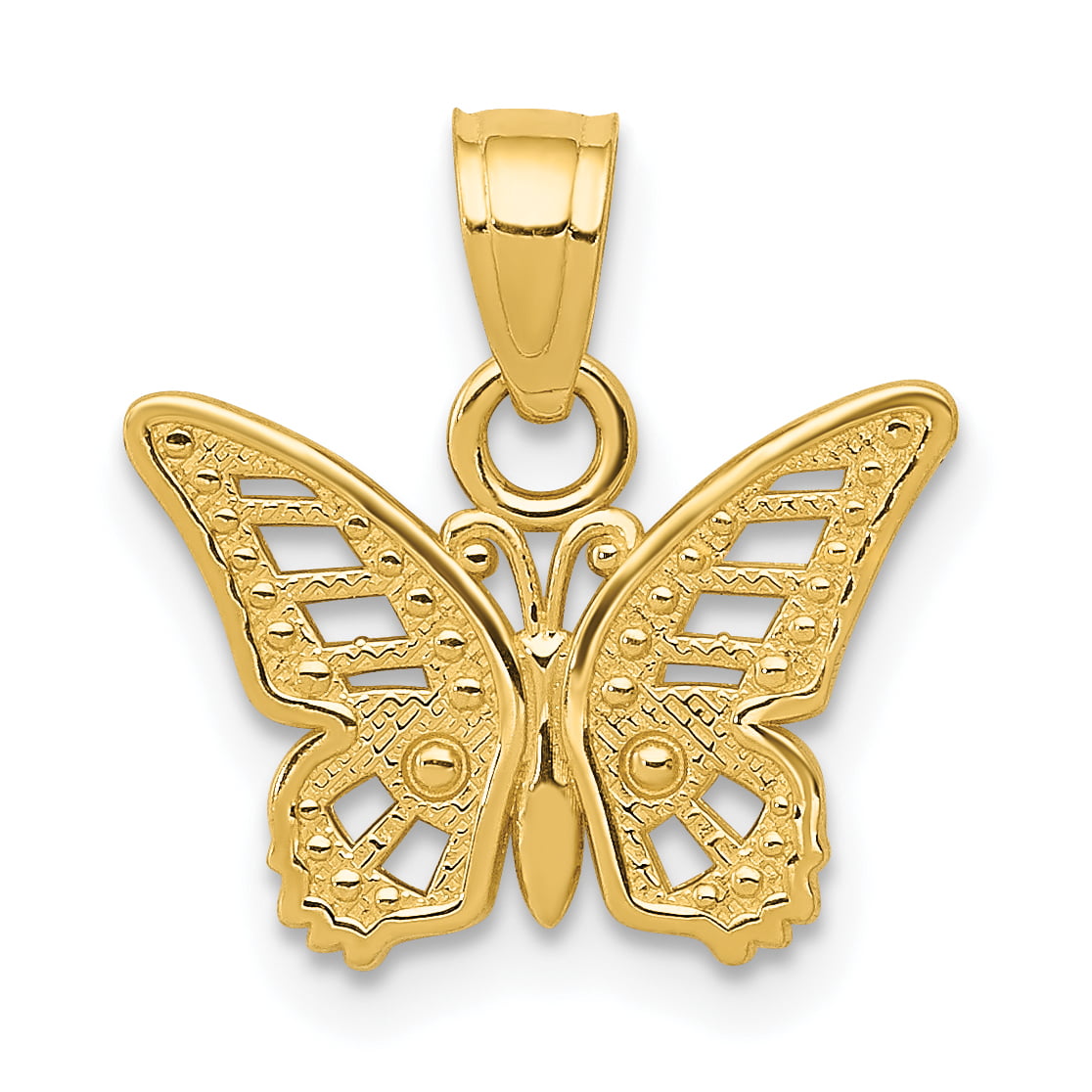 14k Yellow Gold Butterfly Pendant Charm Necklace Animal Fine Jewelry Gifts For Women For Her 