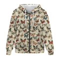thumbnail image 4 of FOR U DESIGNS Vintage Butterfly Hoodie Jacket for Women with Zipper Comfy Hoodies Size S Oversized Zip Hooded Sweatshirt Women Down-Shoulder Collar Activewear Winter, 4 of 7