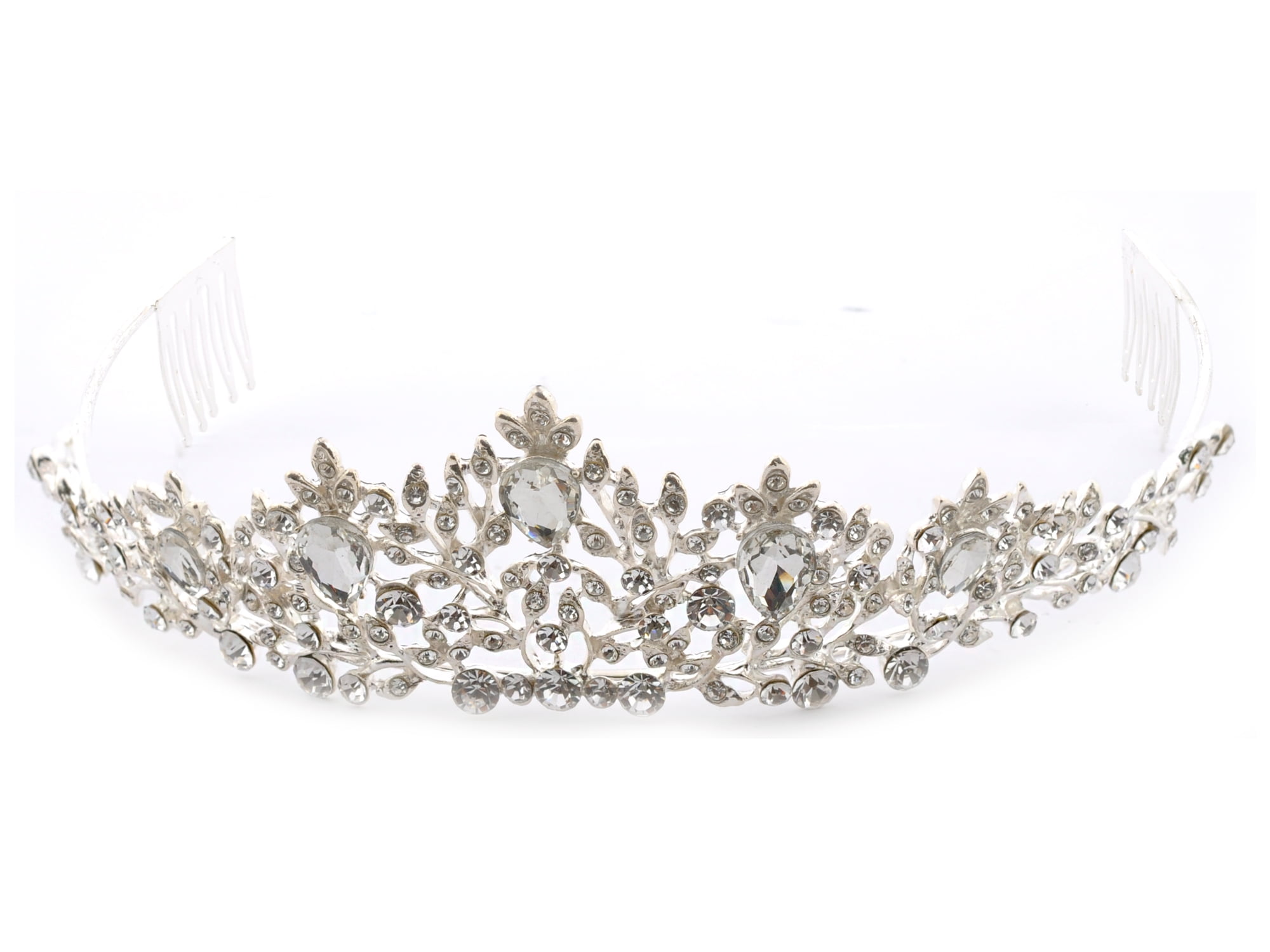 Wedding Tiara Silver Plating Vintage Bridal Tiara Hair Comb With