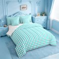 thumbnail image 2 of meiyoeat Geometric Plaid 7 Pieces Full Size Bedding Sets For Kids,Blue Classic Checkered Full Size Bed in a Bag For Boys,Reversible, 2 of 7