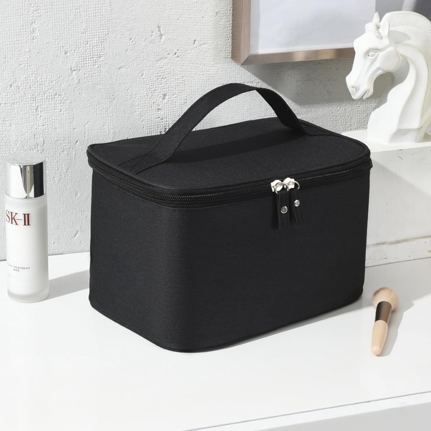 Toiletry Travel Bag For Men Women,Large  Makeup  Bag,Portable Travel Organizer Packing Cubes for Accessories Toiletries  Travel Essentials (Grey)
