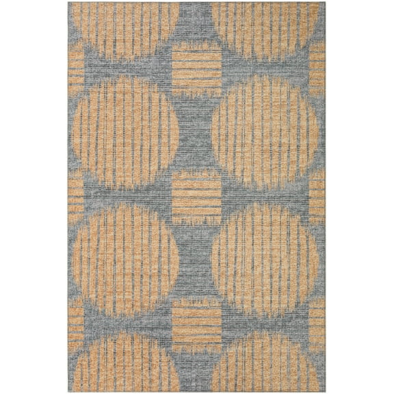 Addison Rugs Indoor/ Outdoor Yuma Circles Washable Rug 5' x 7'6" - Gilded