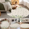 thumbnail image 5 of Round Rugs 7 Ft, Farmhouse Botancial Non Slip Area Rugs for Kitchen Bedroom Entryway, Pastoral Daisy Leaves Rustic Burlap Washable Carpet Runner Rug Floor Mats for Bedroom Home Decor, 5 of 8