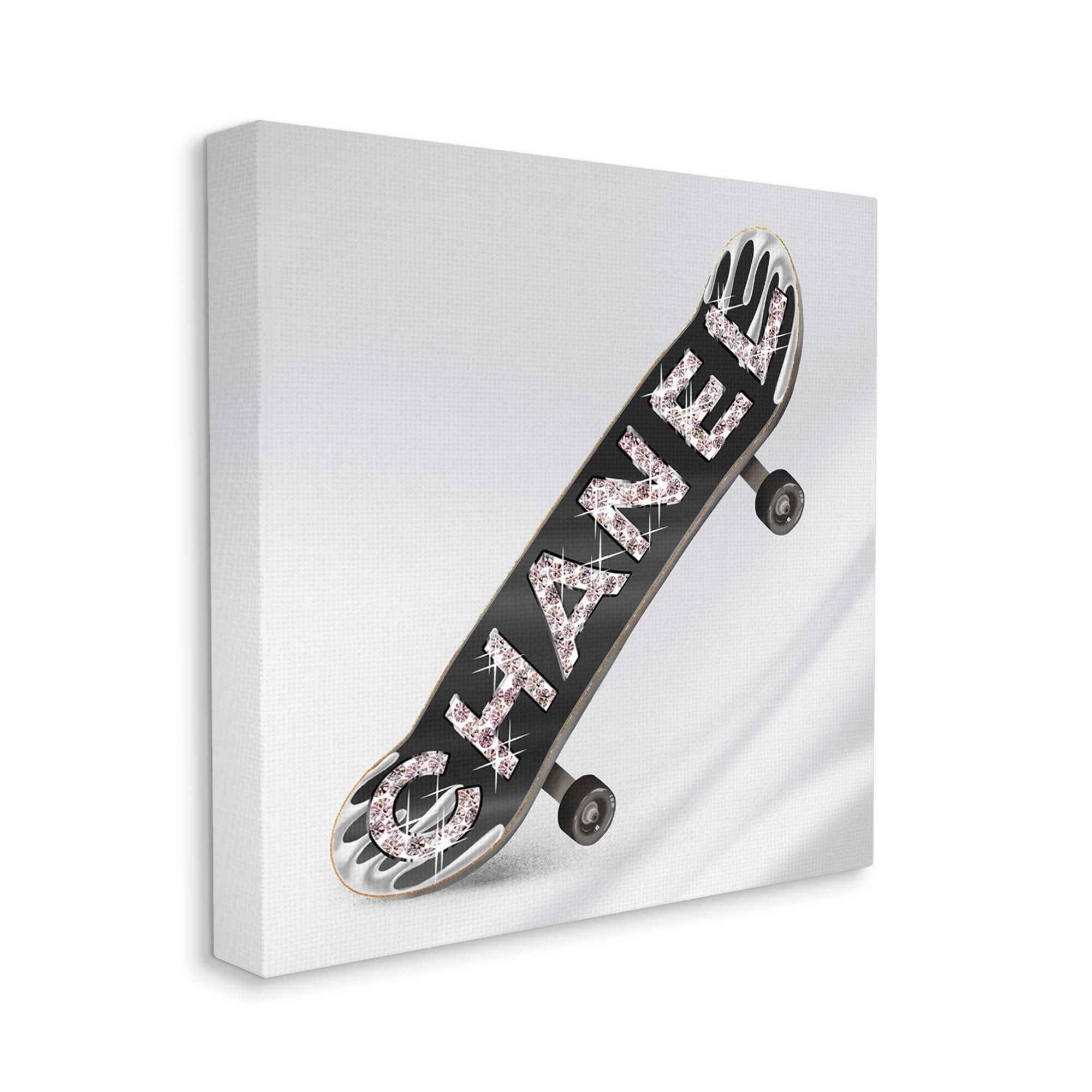 Stupell Industries Trendy Glitzy Skateboard Glam Fashion Lettering Graphic Art Gallery Wrapped Canvas Print Wall Art, Design by Ziwei Li