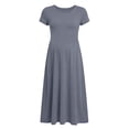 thumbnail image 7 of Iyufng Maternity Maxi Dresses Women's Solid Color Stretch Fitted Short Sleeve Summer Dress Maternity Wear, 7 of 7