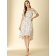 thumbnail image 3 of DARING DIVA Floral Spaghetti Straps Ruffled Sleeve Midi Dress M White, 3 of 6