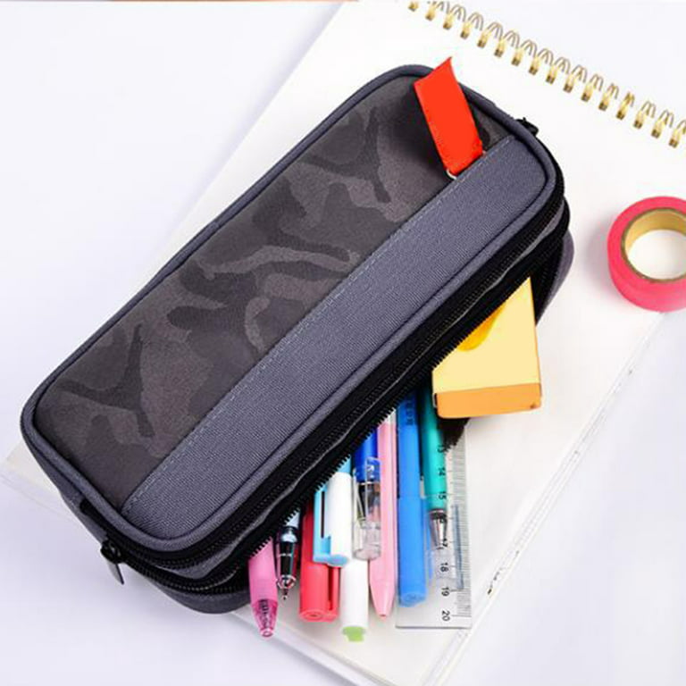 deli Big Capacity Pencil Case Pouch Bag Pen Boxes, Large Storage Pouch  Marker Pen Case Stationery Bag for Teens Girls Adults Student, Black