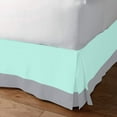 thumbnail image 2 of D.N.G. BEDDINGS 1 Piece Split Corner Two Tone Tailored Bed Skirt, California King Size 8 Inch Deep Pocket, 800 Thread Count, 100% Egyptian Cotton, Solid Aqua Blue/Silver Color., 2 of 3