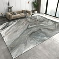 thumbnail image 1 of Abstract Liquid Marble Texture Area Rugs Gray White Gradient Entryway Rug Short Pile Non-Slip Soft Washable Indoor Carpet for Living Room Bedroom 5x6ft, 1 of 6