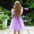 thumbnail image 2 of HAWEE Girls Halloween Princess Cosplay Costume Short Sleeve Square Neck Purple Dress with Accessories 2-9Y, 2 of 5