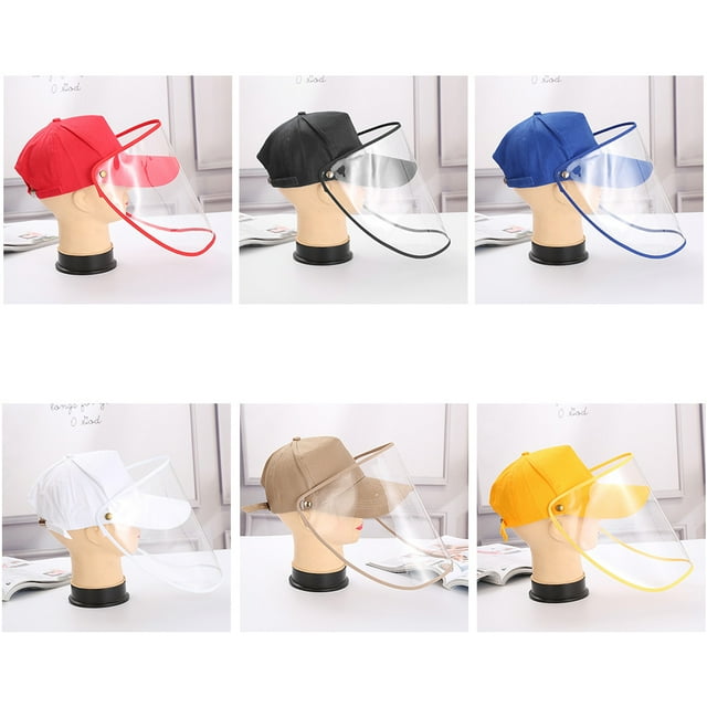 Unisex Face Protection Baseball Hat Detachable Transparent Visor Shield Face Protective Cap