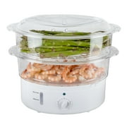 Classic Cuisine 2-Tier Electric Food Steamer with Timer – Vegetable Steamer and Rice Cooker
