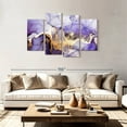 thumbnail image 2 of Elephant Stock Purple Haze Abstract Wall Art - Horizontal Multi Panel Canvas - Living Room Wall Decor - Abstract Multi Panel - Purple And Gold Decor - 75" x 48", 2 of 8