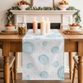 thumbnail image 2 of Table Runner 60 Inches Long for Kitchen Dining, Turquoise Conch Coastal Dresser Scarf Farmhouse, Dining Table Decorations for Wedding/Parties, Nautical Summer Beach Ocean Sea 13 x 60 In, 2 of 8