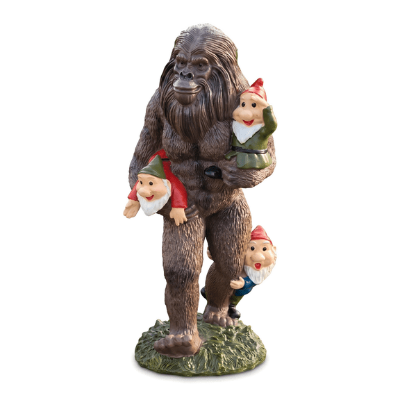 Schlepping Garden Gnomes Bigfoot Statue 7.87" H, Funny Outdoor Decor for Yard Patio