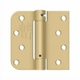 thumbnail image 2 of Deltana DSH4R5TT4 4" x 4" 5/8" Radius by Square Spring Hinge; Satin Brass Finish, 2 of 2