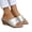 Silver, variant on Women's Wedge Slide Sandals Rhinestone Knot Metallic Shiny Leather Open Toe Casual Summer Backless Daily Mule Shoes Silver 40(US-8)