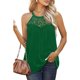 thumbnail image 1 of Mujeres Encaje plisado Tank Top suave transpirable casual elegante Halter Masajeadores de cuello sin mangas blusa camisa para citas, 1 of 5