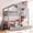 Gray, variant on Twin Bunk Bed with Window and Roof/Offer Exciting Atmosphere and Space Saving