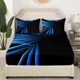 thumbnail image 2 of Erosebridal Futuristic Abstract Fitted Sheet Full, Gradient Geometric Bedding Set Full Size, Hippie Striped Decor（No Top Sheet）, 2 of 6