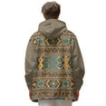 thumbnail image 2 of Men's Long Zip Padded Sweatshirt Indian tribal style Warm Hoodie jacket, 2 of 6