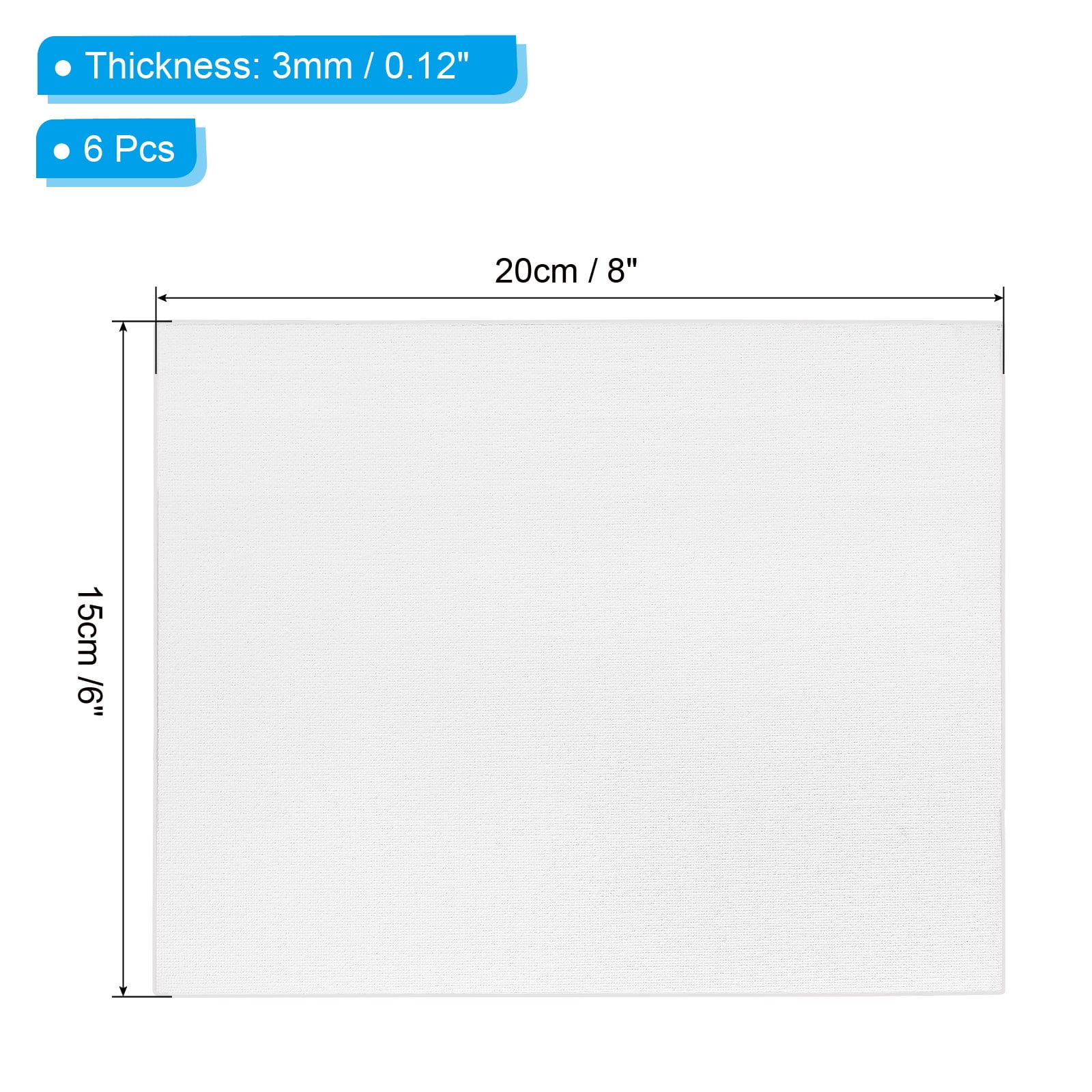 6x8" Canvas Boards for Painting, 6 Pack 100% Cotton Square Triple Primed Stretched Blank Art Canvas Panel Bulk Thin for Acrylic, Oil, Tempera Paints, White