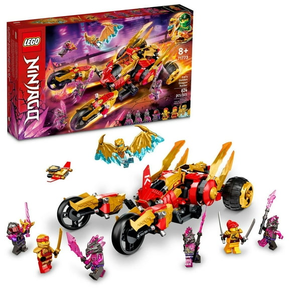 LEGO Ninjago Kai’s Golden Dragon Raider 71773 Toy Building Kit (624 Pieces)