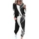 thumbnail image 2 of Puntoco Traje Casual Con Cordón Y Cuello Redondo De Manga Larga Con Estampado Suelto A La Moda Para Mujer Negro Xxxxl, 2 of 5
