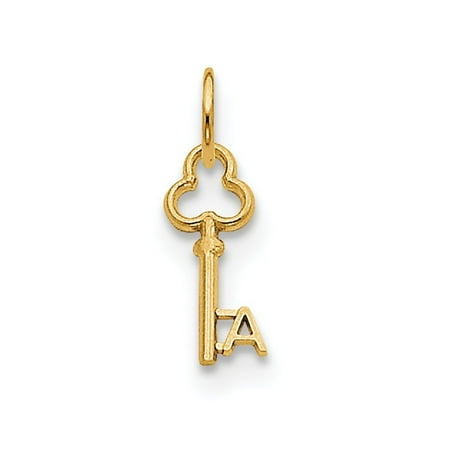 Santa Claus 14k Gold Charm - 14k Yellow Gold A Key Charm - .3 Grams