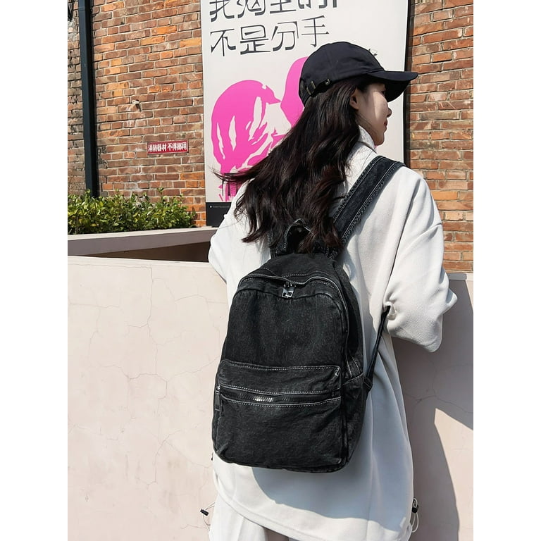 Fashion Denim Backpack Jeans Backpack Large Capacity for Students